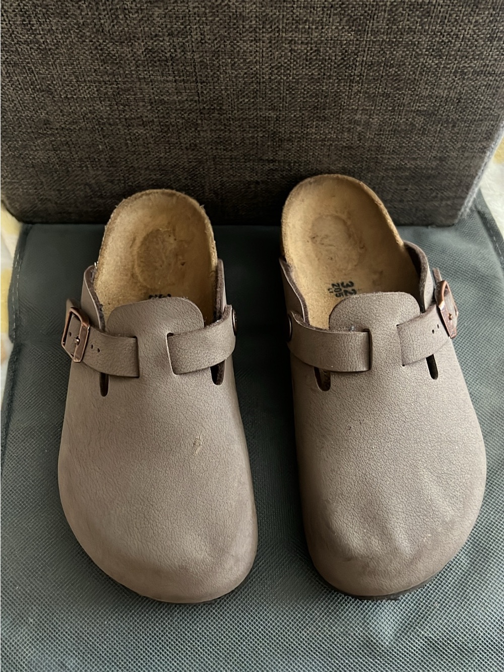 Birkenstock Kids Clogs in Taupe with Adjustable Buckle